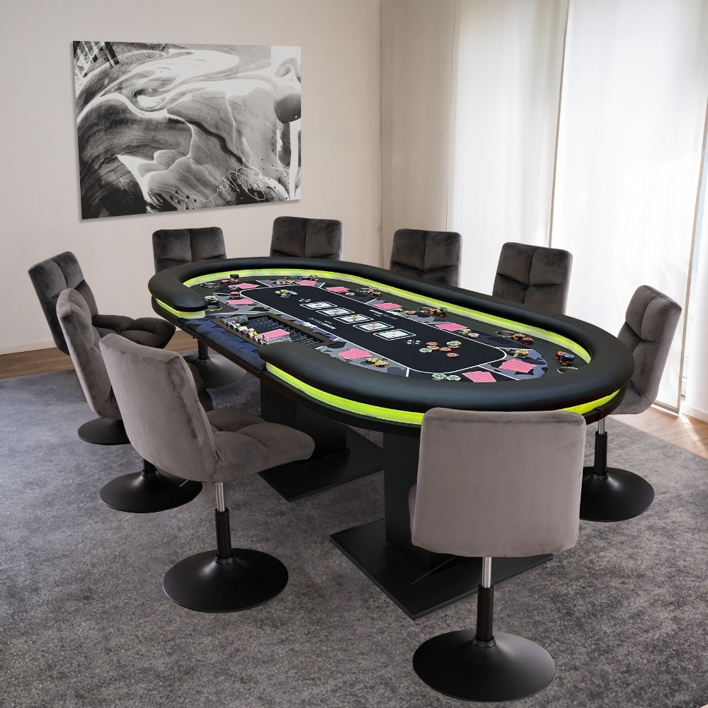 Pokertisch Royal für 9 Personen Spieltisch Pokerauflage Poker Kartenspiel Tisch