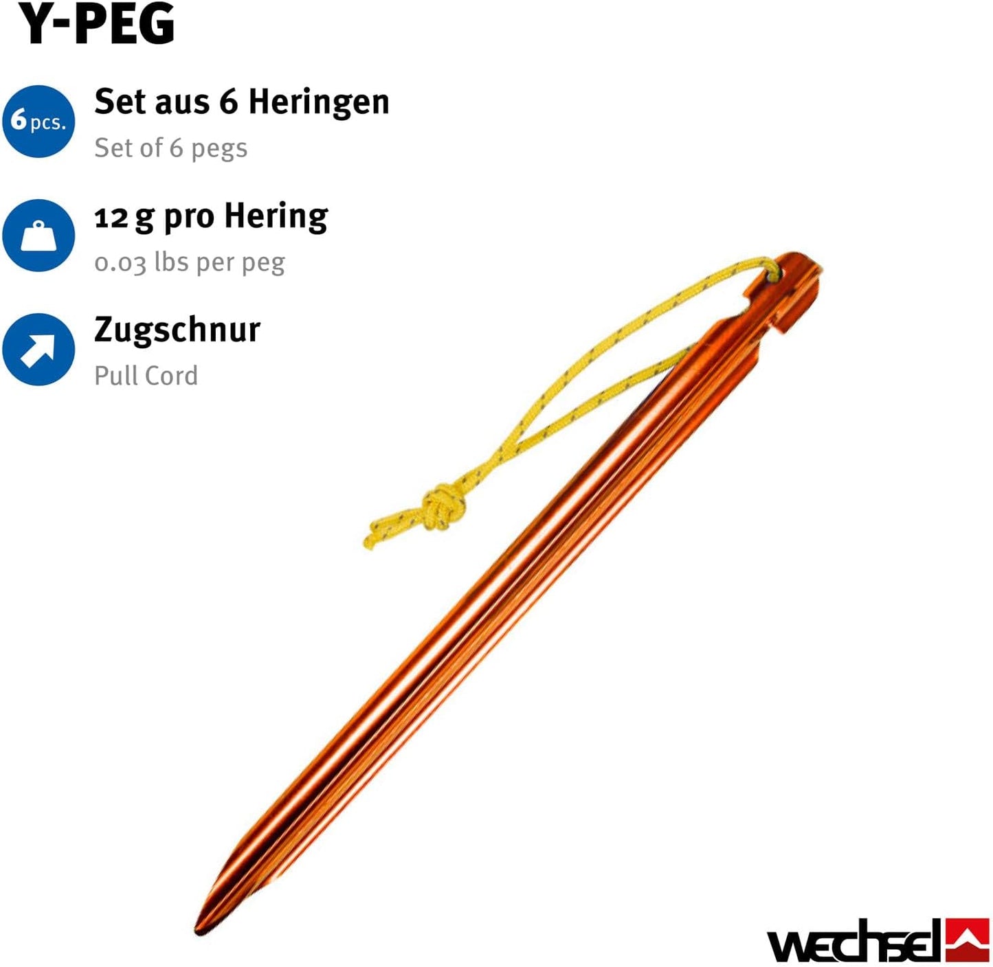 Wechsel Tents Zeltheringe Y-Peg robust und stabil für sicheren Halt im Boden