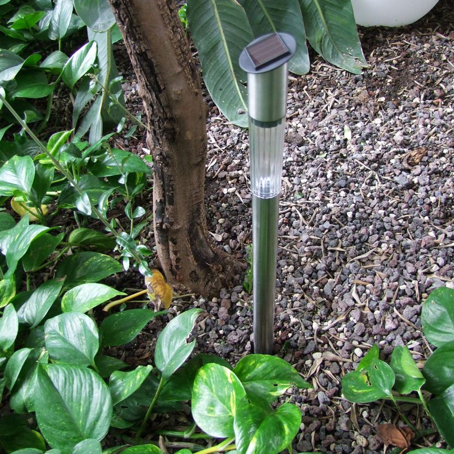 3x LED Edelstahl Solarleuchte 57cm Solarlampe Solar Lampe IP44 Gartenbeleuchtung