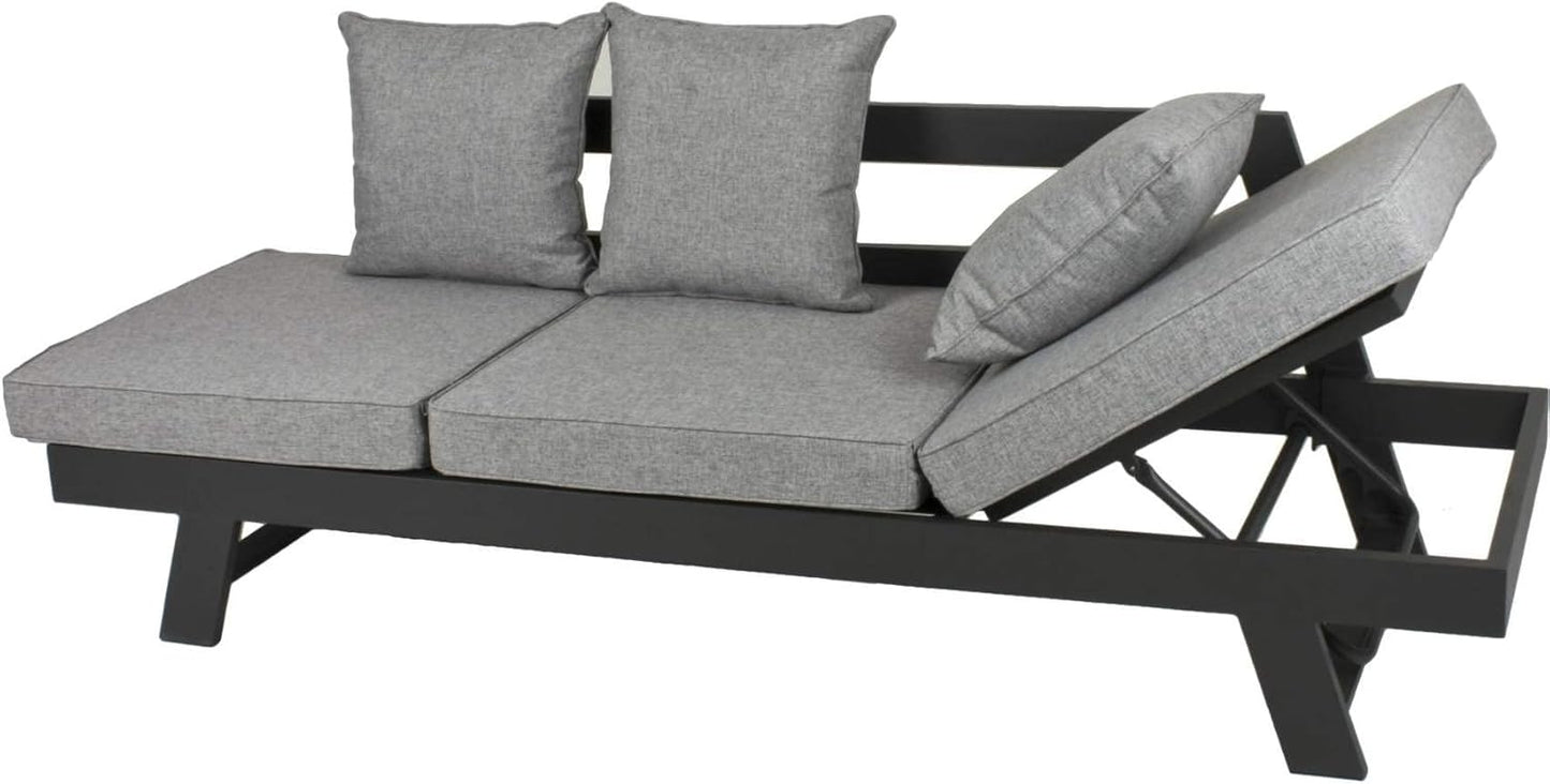 Alu Funktionssofa DONNA Gartenmöbel Liege Sofa Couch + Sitzauflagen Rückenkissen