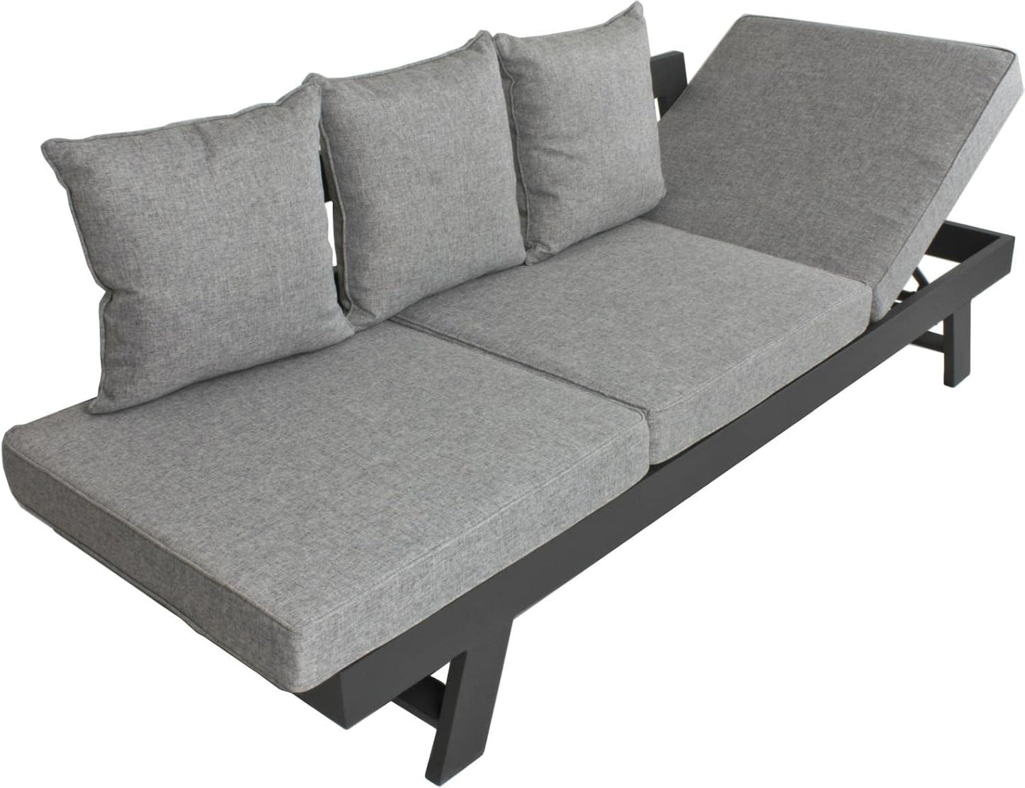 Alu Funktionssofa DONNA Gartenmöbel Liege Sofa Couch + Sitzauflagen Rückenkissen