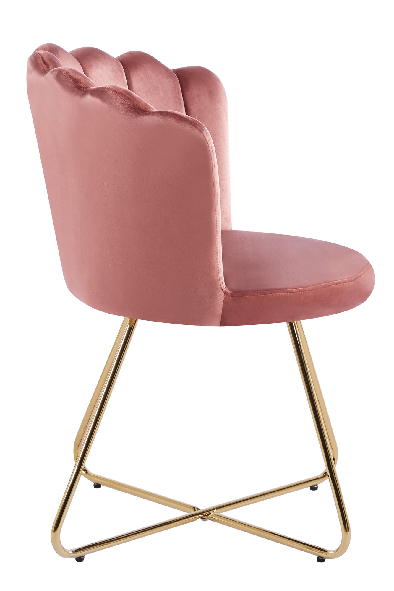 Muschelstuhl Samt 2er Set Rose Polsterstuhl Esszimmerstuhl Küche Stuhl Stühle