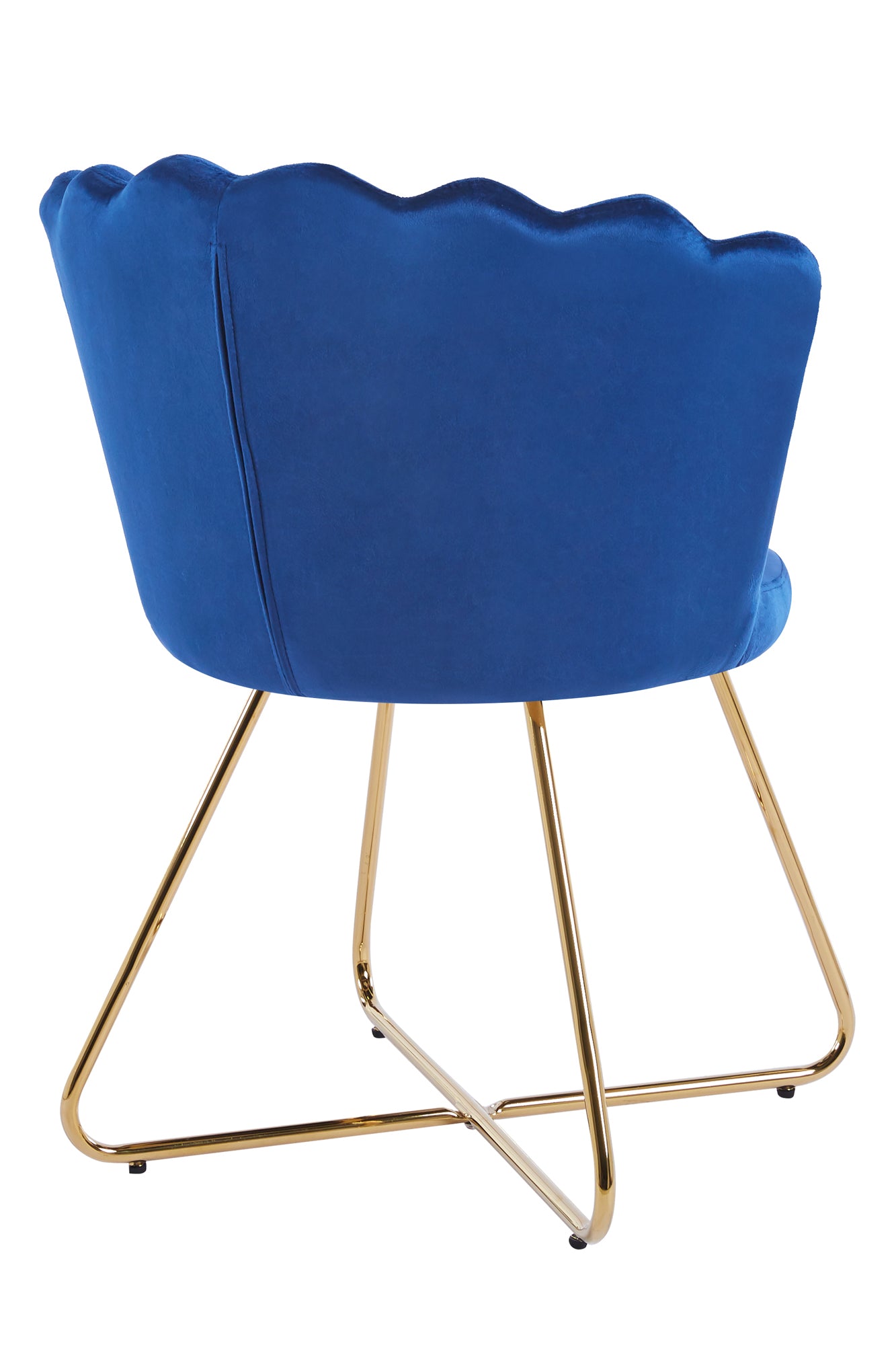 Muschelstuhl Samt 2er Set blau Polsterstuhl Esszimmerstuhl Küche Stuhl Stühle