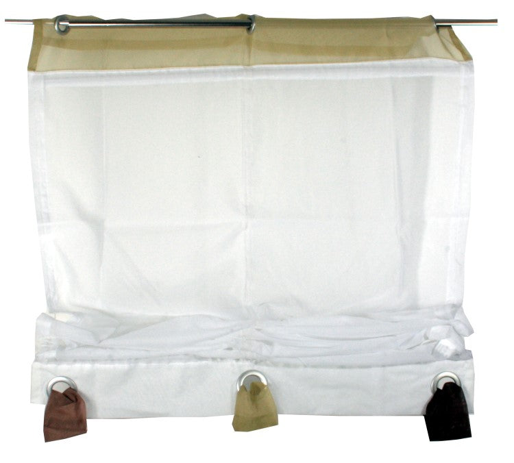Fertigdeko Raffrollo 155x80 Fenster Voile Rollo Faltrollo Gardine Plissee Ösen