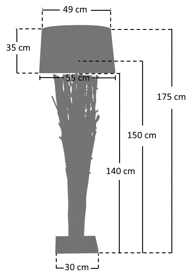 Stehleuchte Treibholz Natur Weiß 175 cm Standleuchte Standlampe Lampe Leuchte