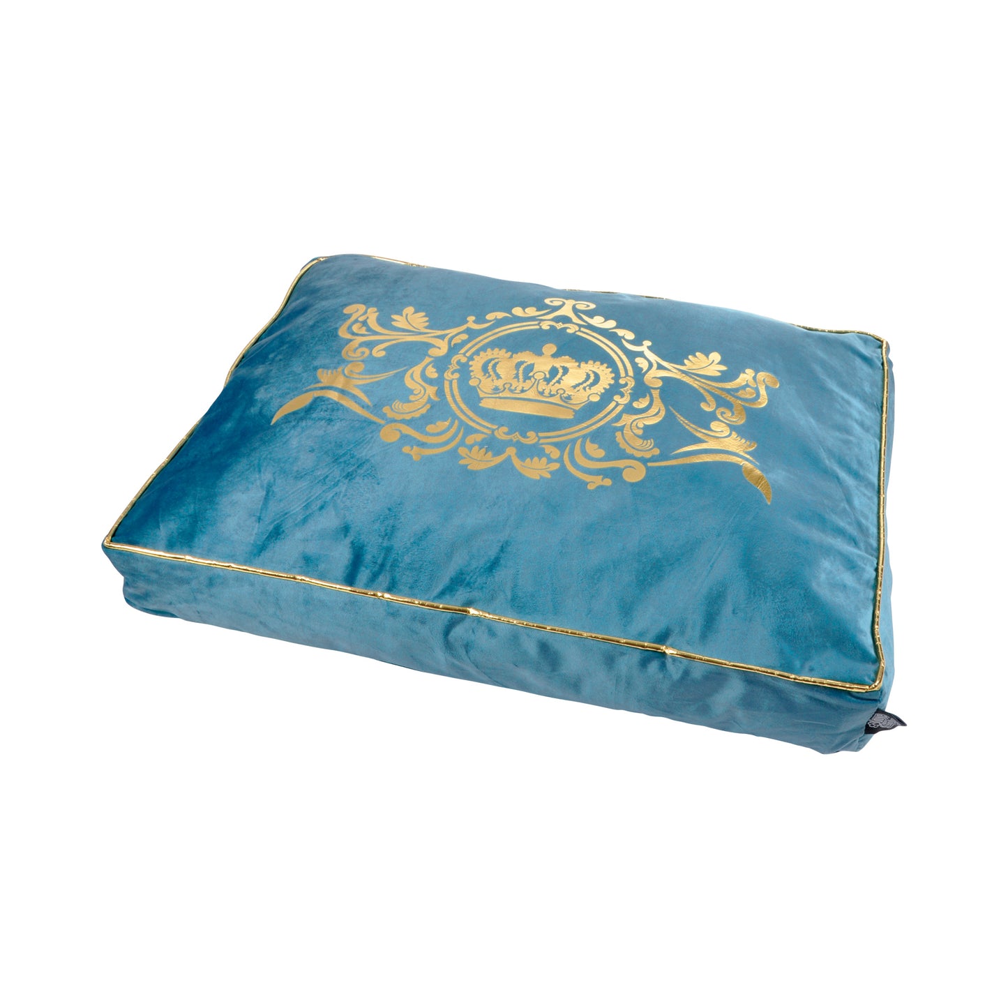 Luxus Samt Hundebett Krone 60x45 petrol Hundebett Schlafplatz Hunde Katzen Bett