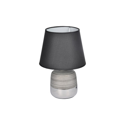 Homea Keramik Tischlampe Tischleuchte Nachttisch Lampe Leuchte Beton Stein Optik