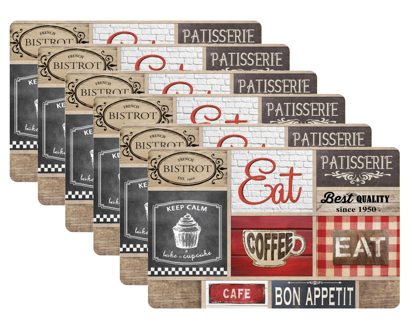 Tischset Coffee Shop Kunststoff Platzset Untersetzer Platzmatten abwaschbar