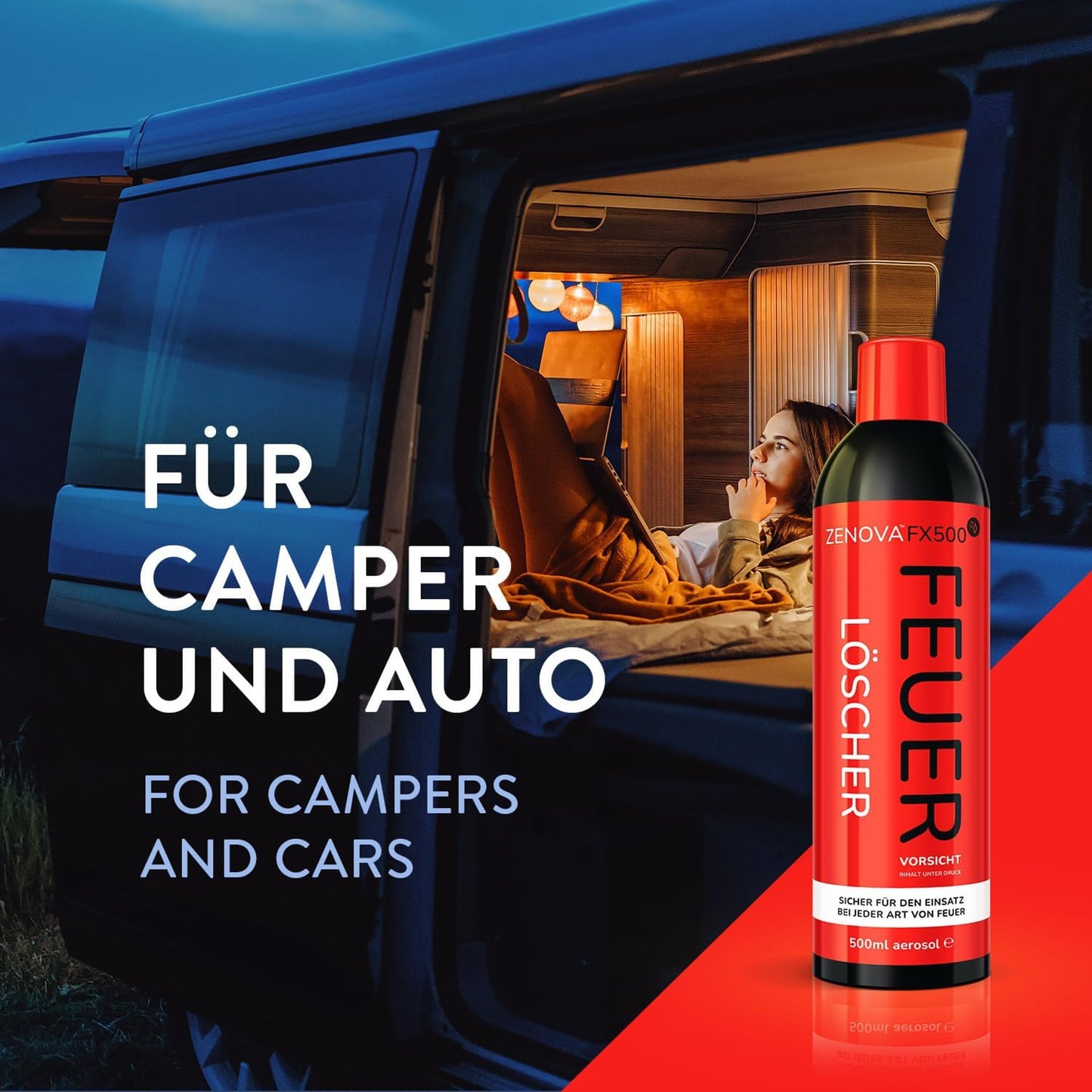 Zenova FX500 Feuerlöscher Spray 500ml Löschspray ALLE Brände Lithium Batterien