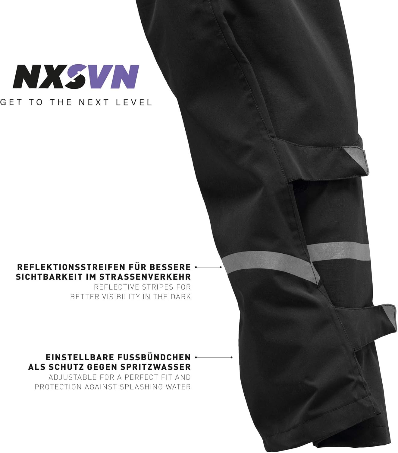 RUBBERNECK NXSVN Regenhose Unisex schwarz Gr. S Hose Damen Herren Regen