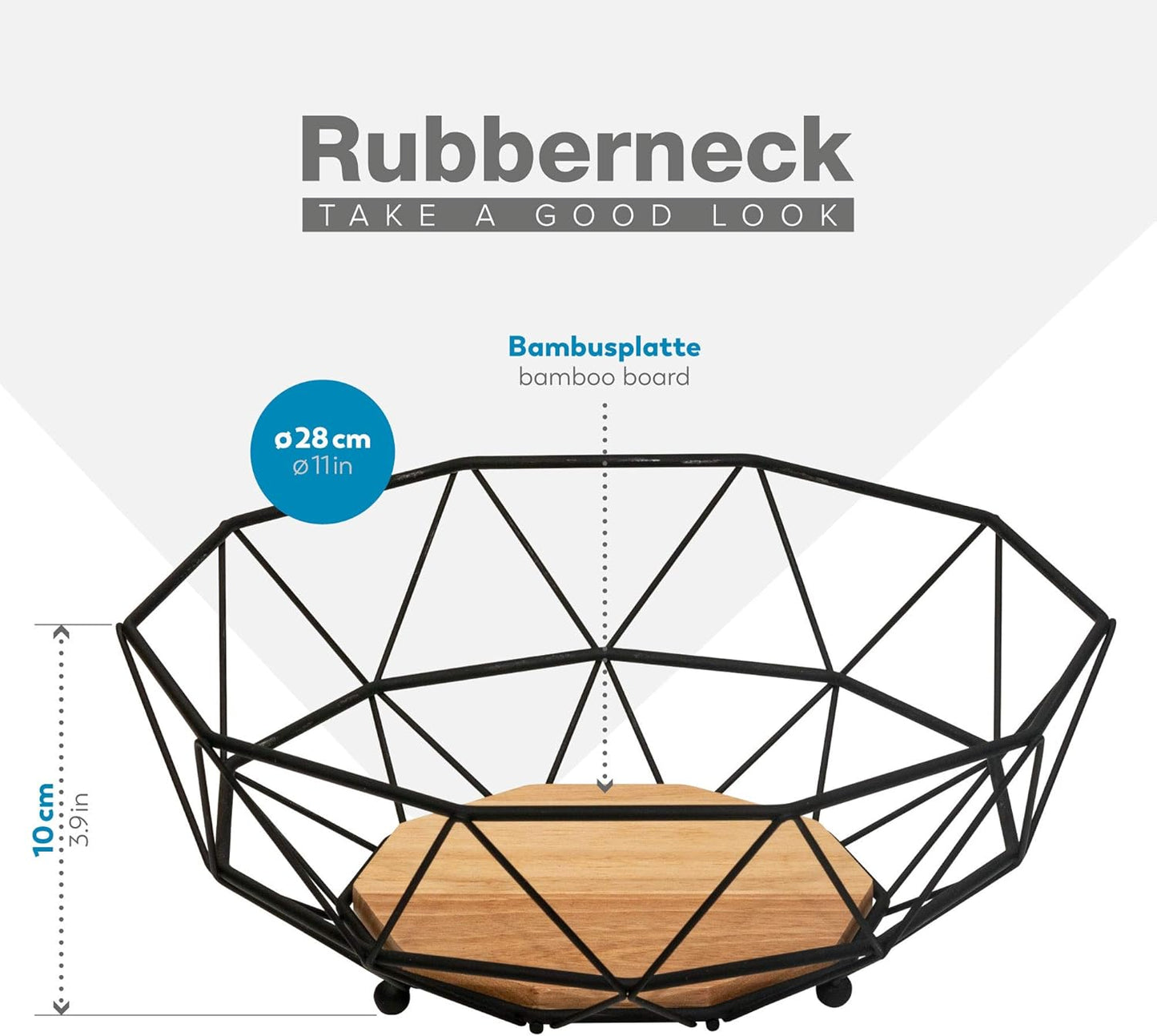 Rubberneck Obstkorb Deko Schale Obstschale Metall 28x10 Aufbewahrung Dekoschale