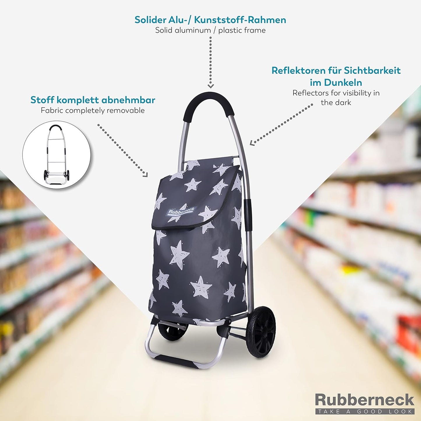 skanfriends Shopper Einkaufstrolley Einkaufswagen Trolley Einkaufstasche 52L