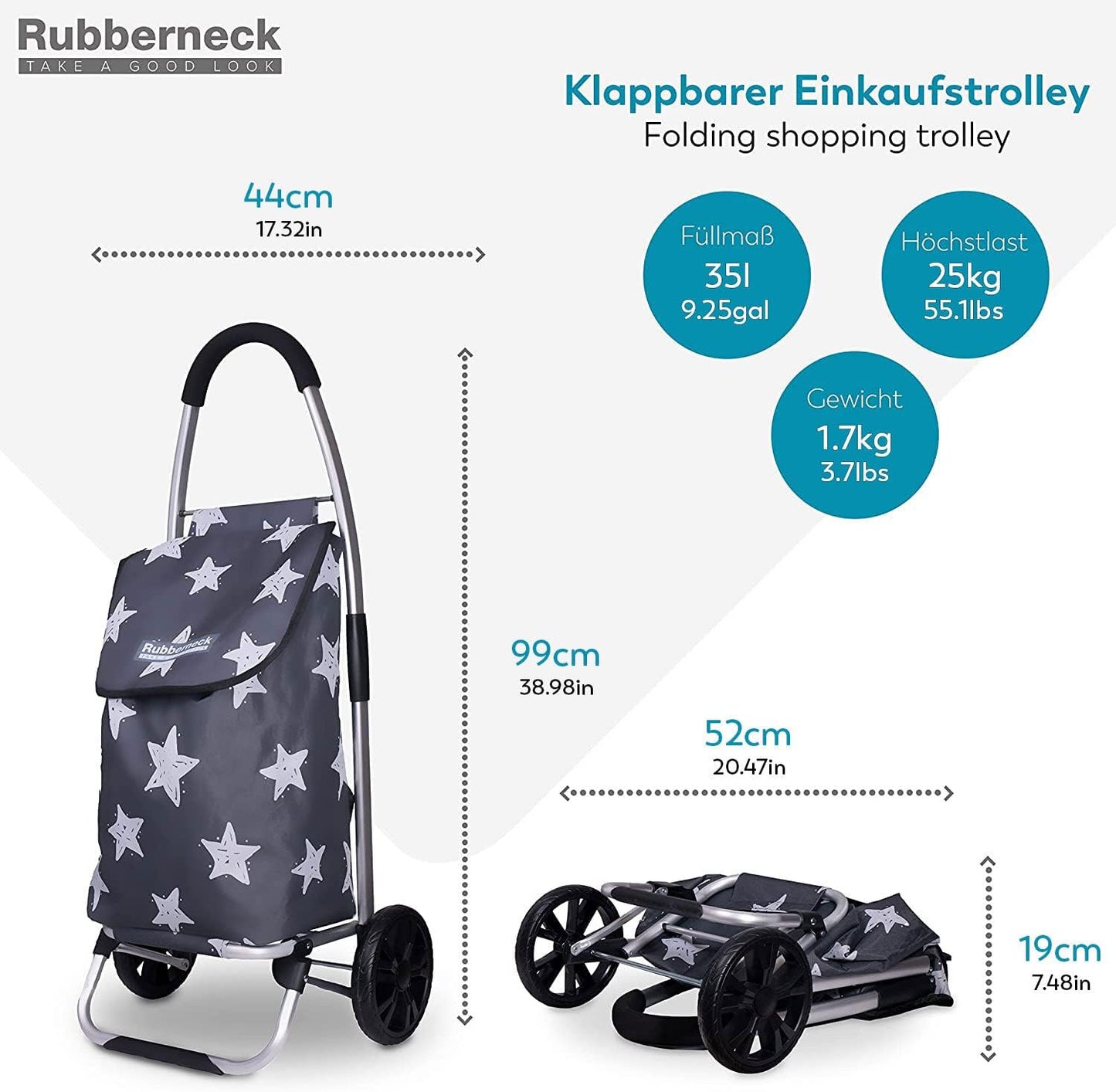 skanfriends Shopper Einkaufstrolley Einkaufswagen Trolley Einkaufstasche 52L