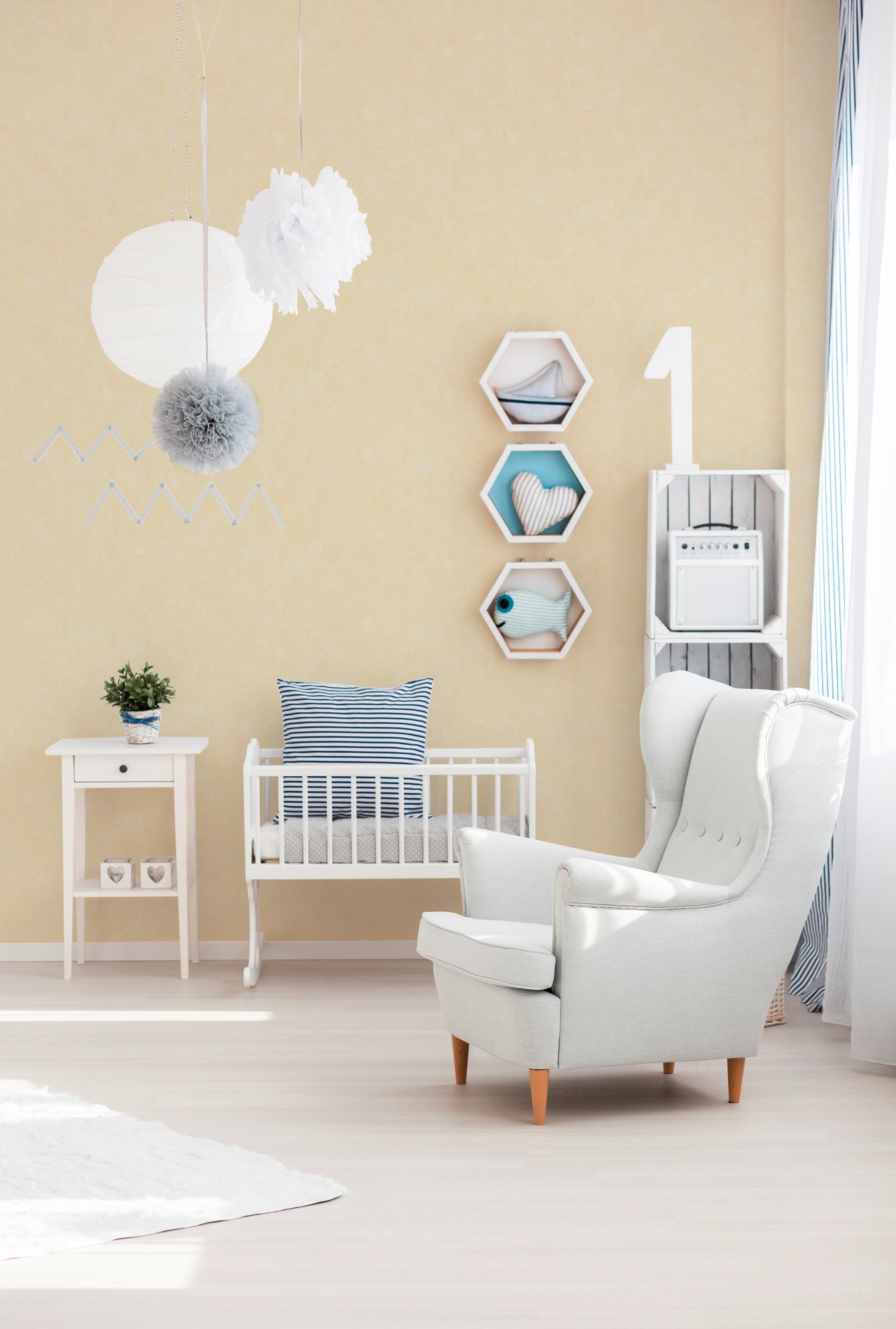 A.S. Création Unitapete Gelb Papiertapete 758415 Wandtapete