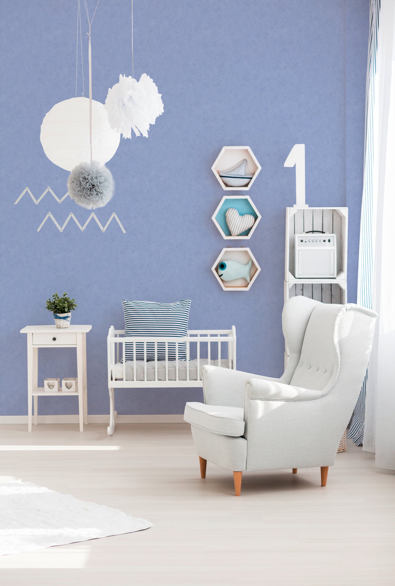 A.S. Création Unitapete Blau Papiertapete 758484 Wandtapete