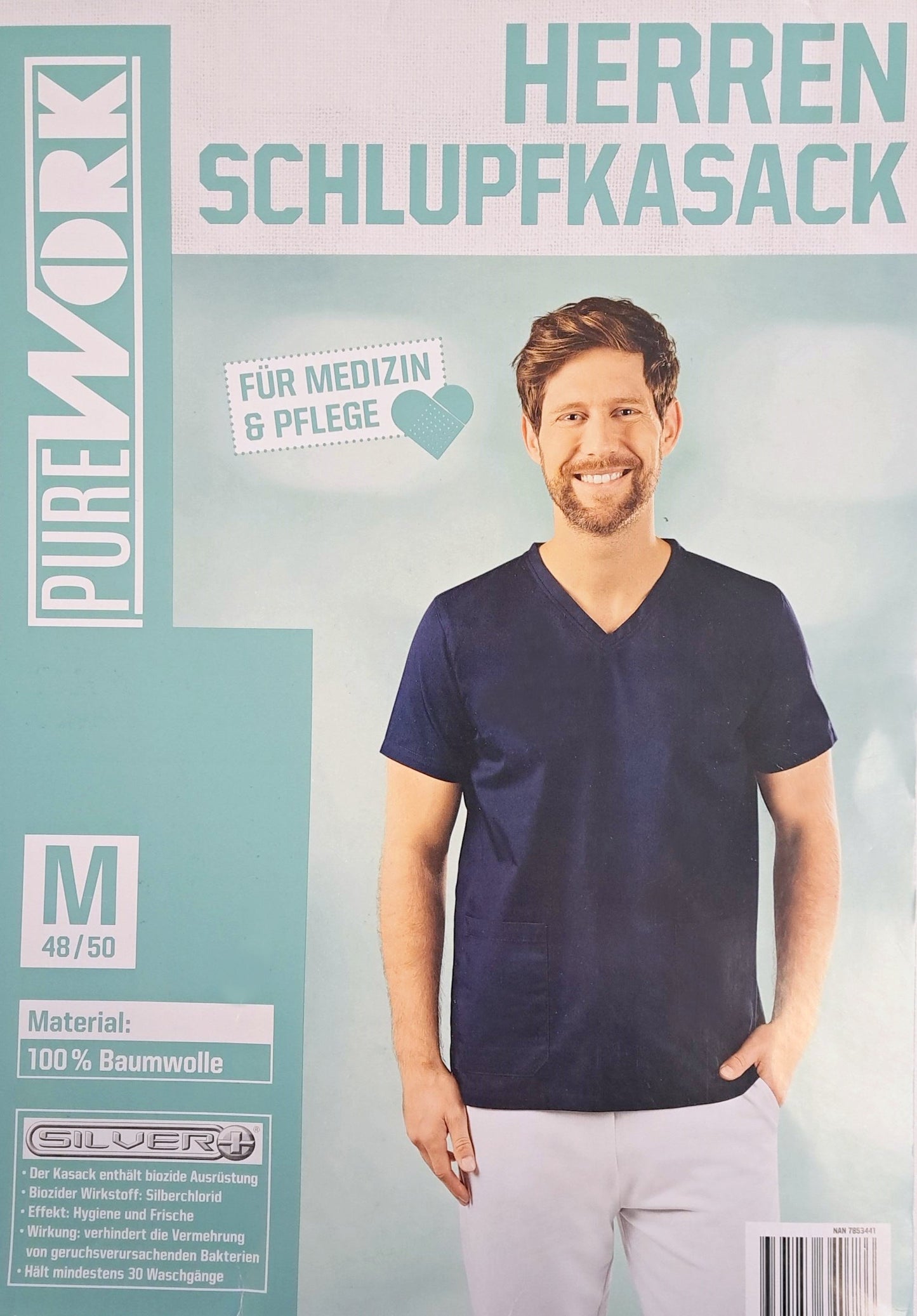 Herren Schlupfkasack OP Kasack Kleidung Altenpfleger Medizin Pflege Schlupfjacke