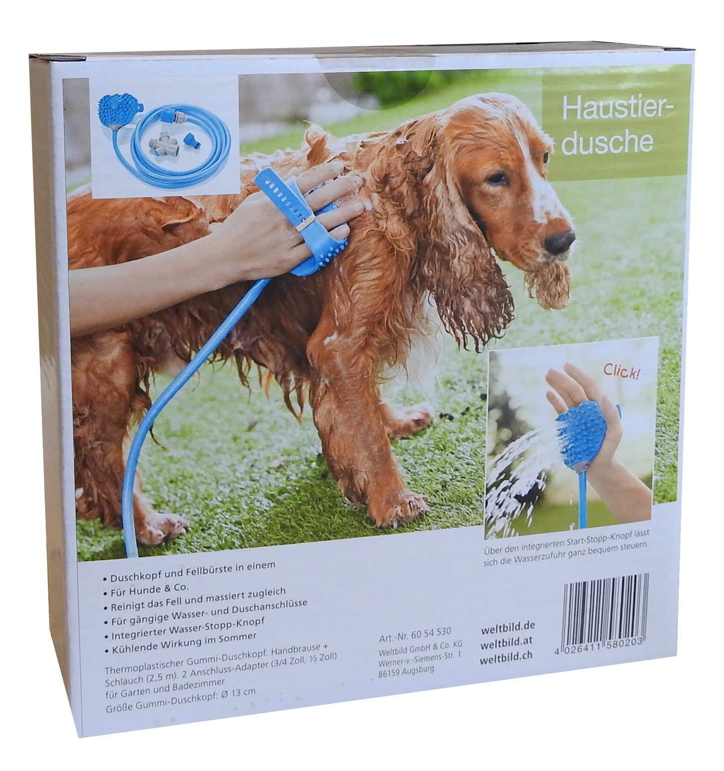 Hundedusche Duschkopf Bürste Haustier Shower Hunde Dusche Fellpflege Fellbürste