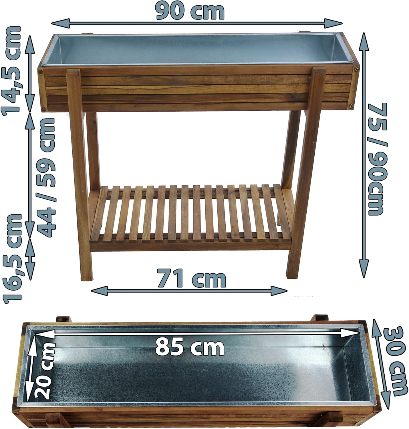 Hochbeet Pflanzkasten Pflanzbeet Kräuterbeet Blumenbeet Balkon Holzbeet Outdoor