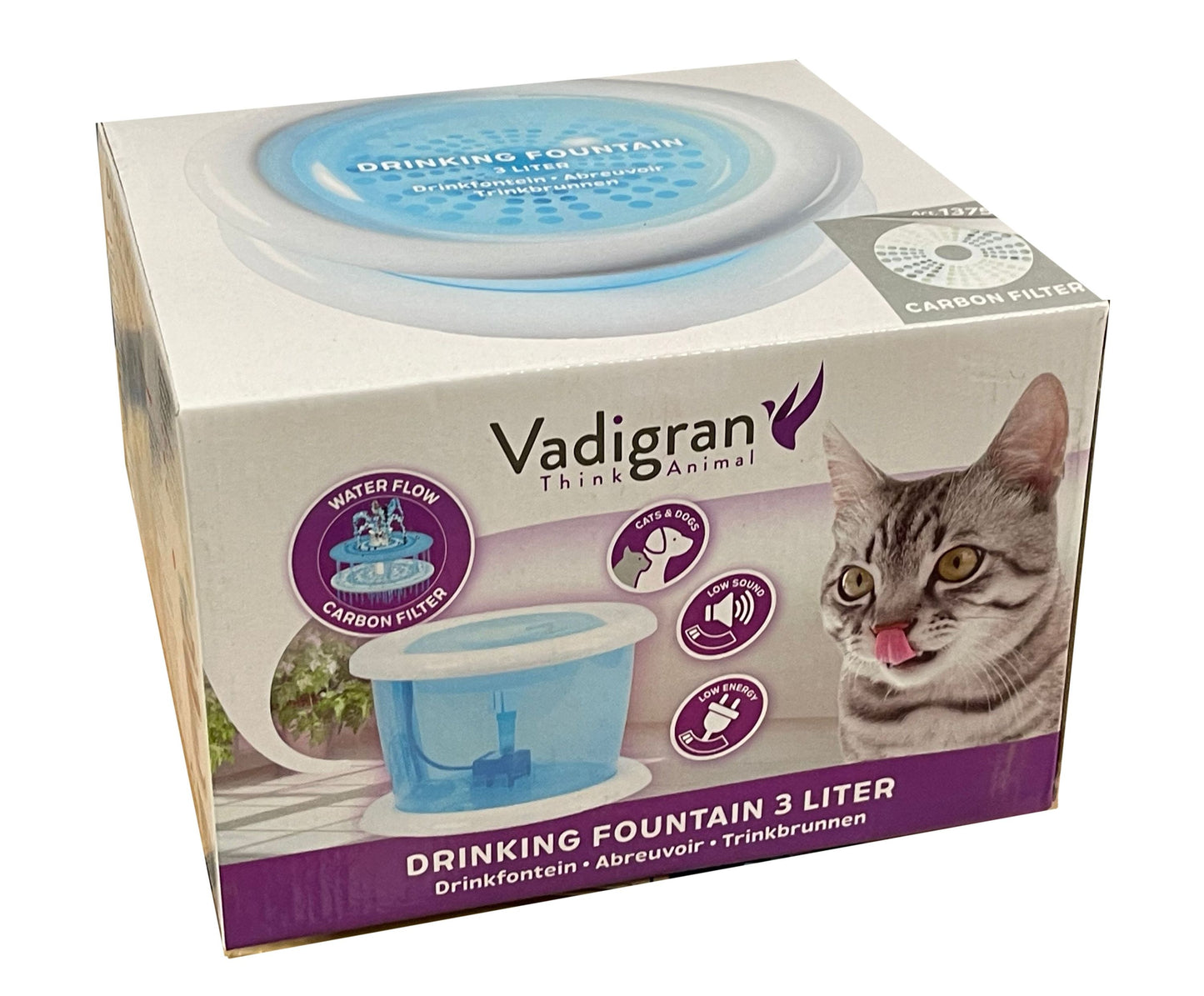 Kleintier Trinkbrunnen 3L Hunde Katzen Wasserspender Trinkwasser Spender