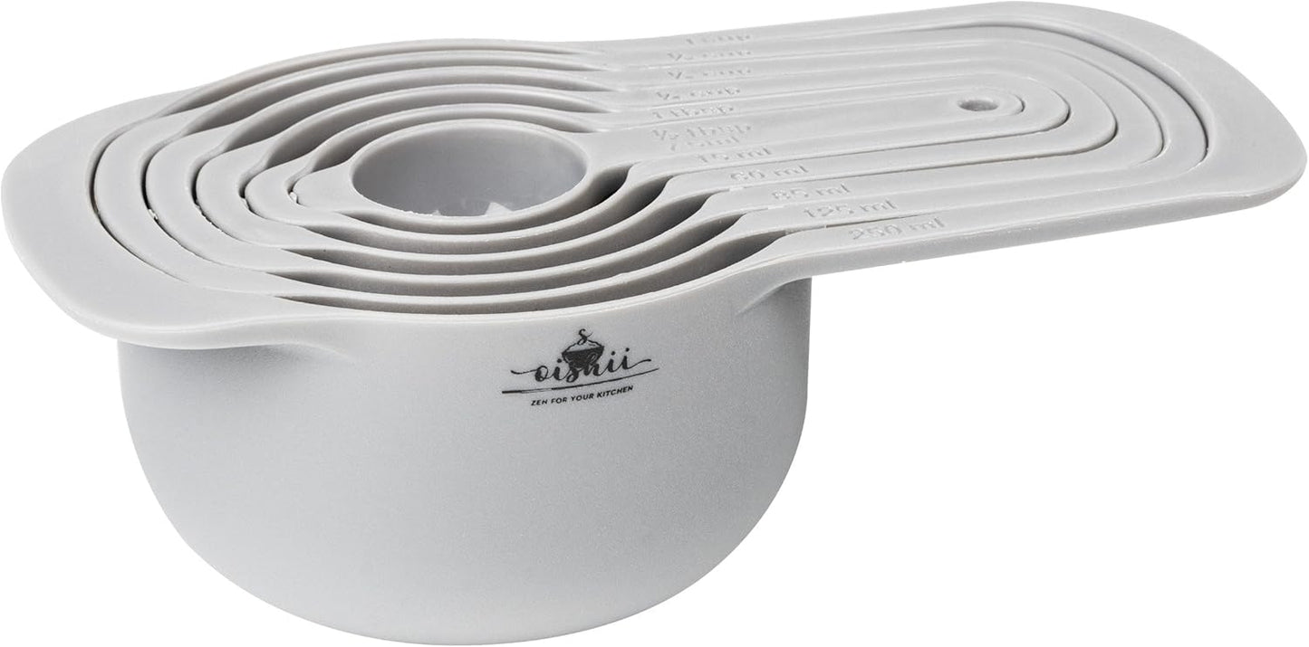 O-ishii MeasureMaster 6-teiliges Messbecher Messlöffel Set aus Kunststoff