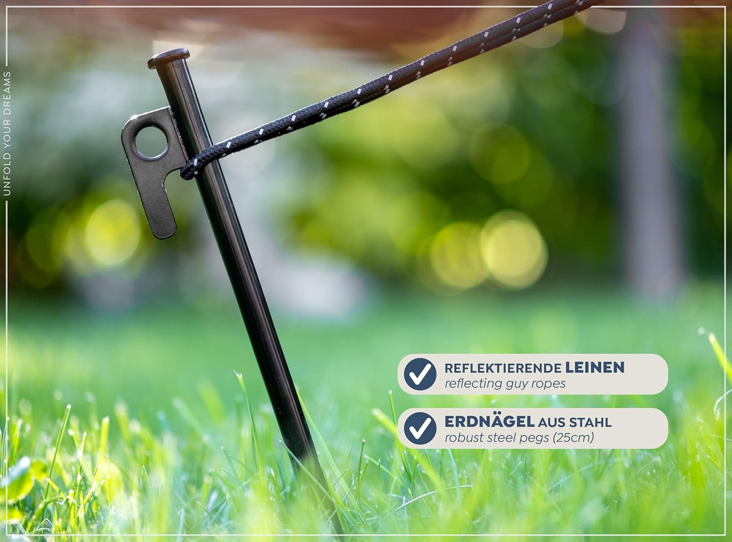 Ergänzungsset für Campair Auto-Tarp Sonnensegel zum Aufstellen des Seitenteils