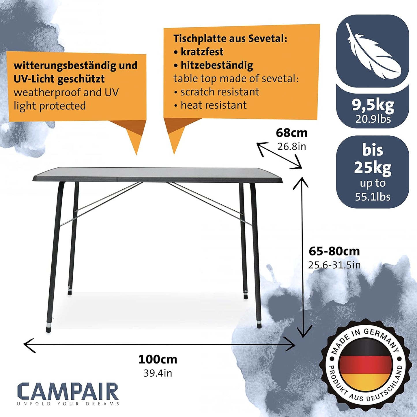4 Pers. Sitzgruppe Campingmöbel Camping Garnitur Tisch Stuhl Set Campingtisch