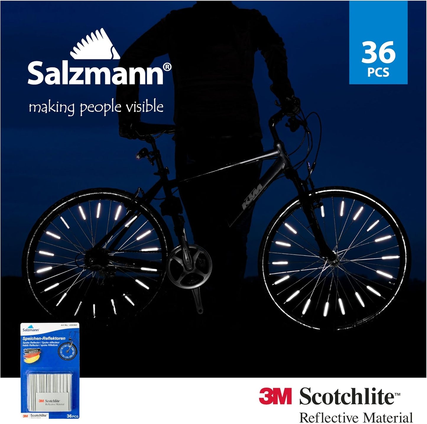 salzmann 3M Scotchlite Speichenreflektoren - Verpackungseinheit: 36 Stück