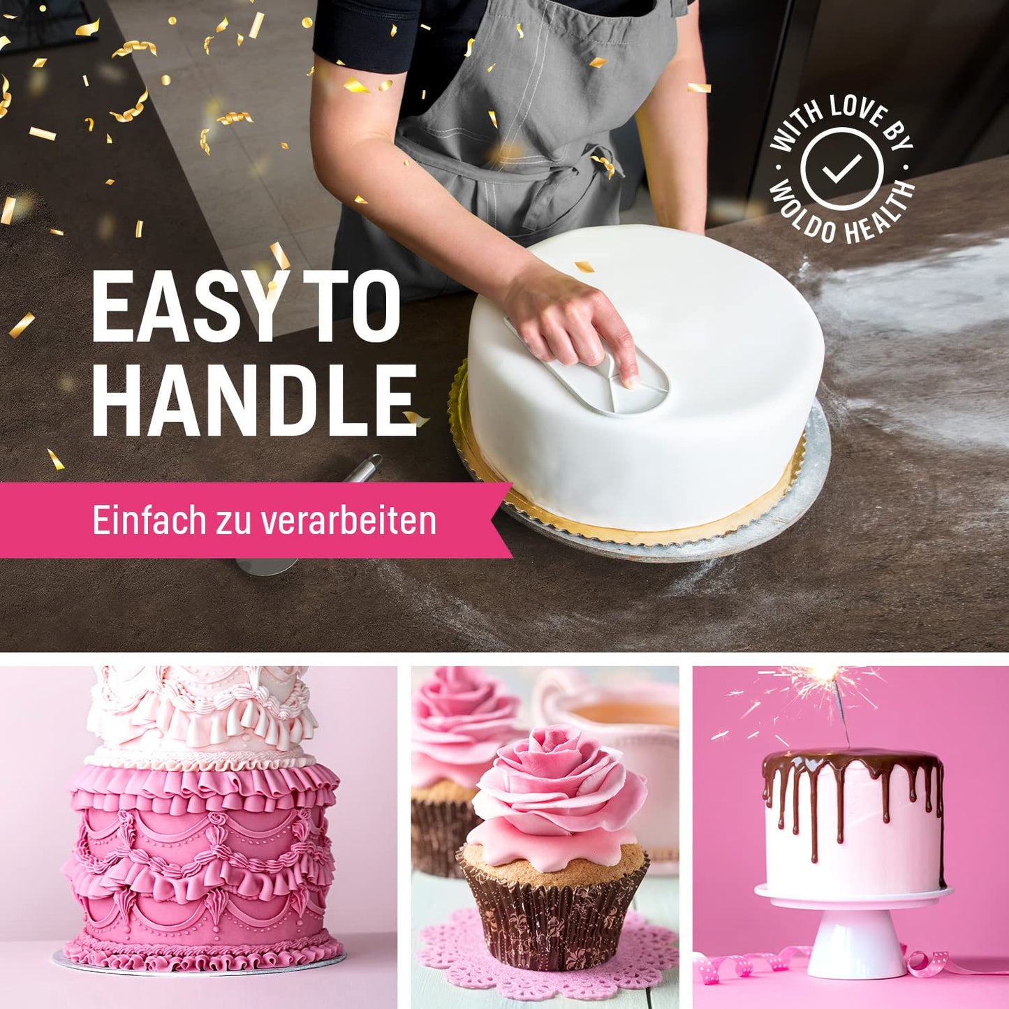 Fondant weiss 850g Modelliermasse Kuchen Torte Deko Verzierung Zuckermasse