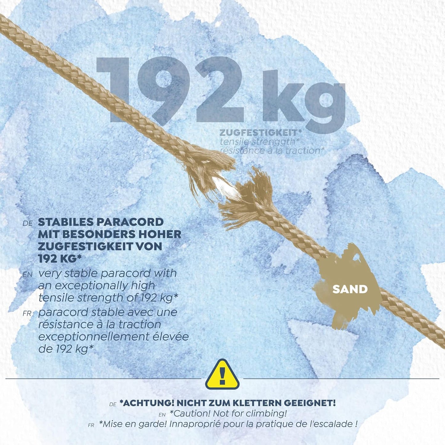 CAMPAIR Paracord Seil 100m reißfest sand Nylon Fallschirmschnur Camping Leine