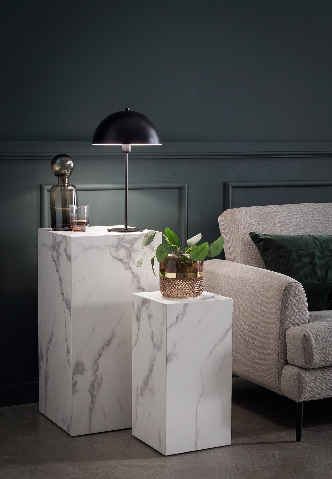 Beistelltisch 2er Set Weiß Wohnzimmertisch Couchtisch Sofatisch Dekoration