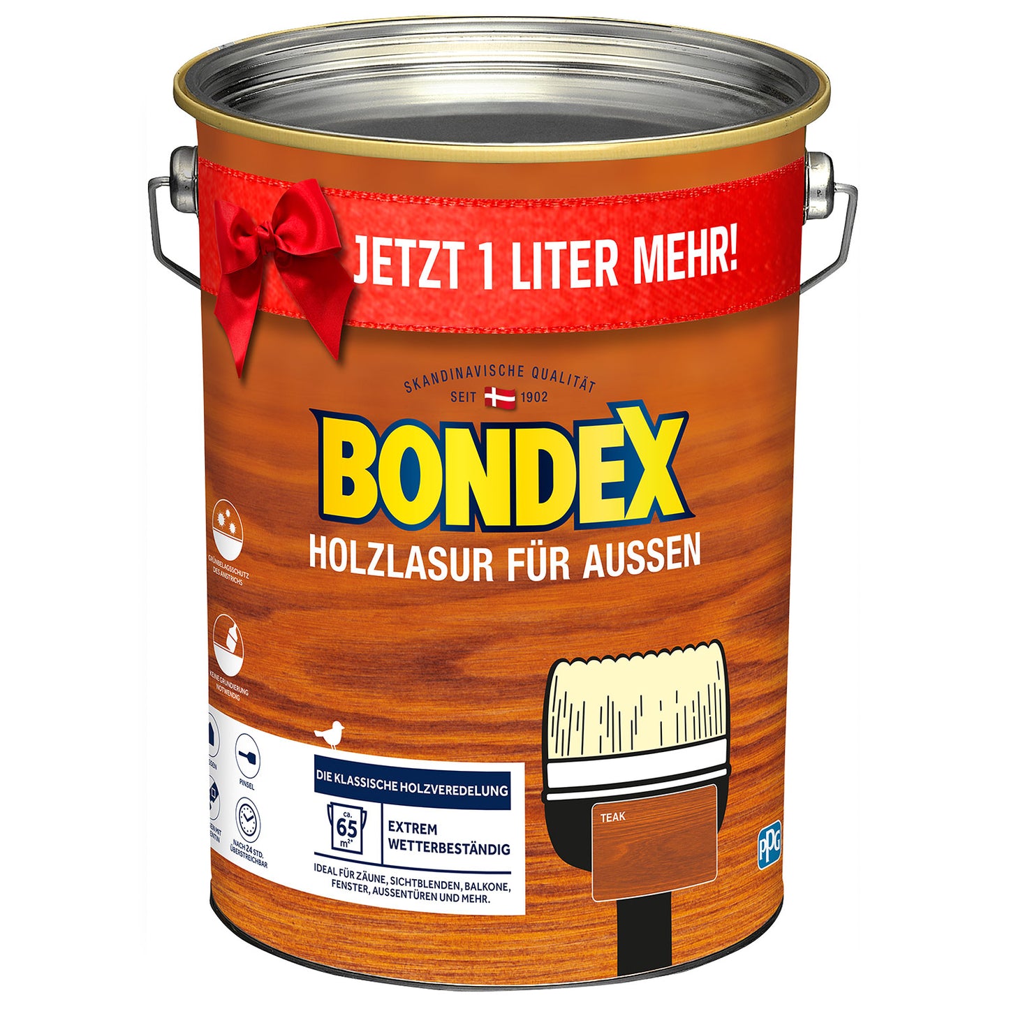 Bondex Holzlasur Außen Teak 5l Lasur Holzanstrich Schutz Holzschutz Schutzlasur