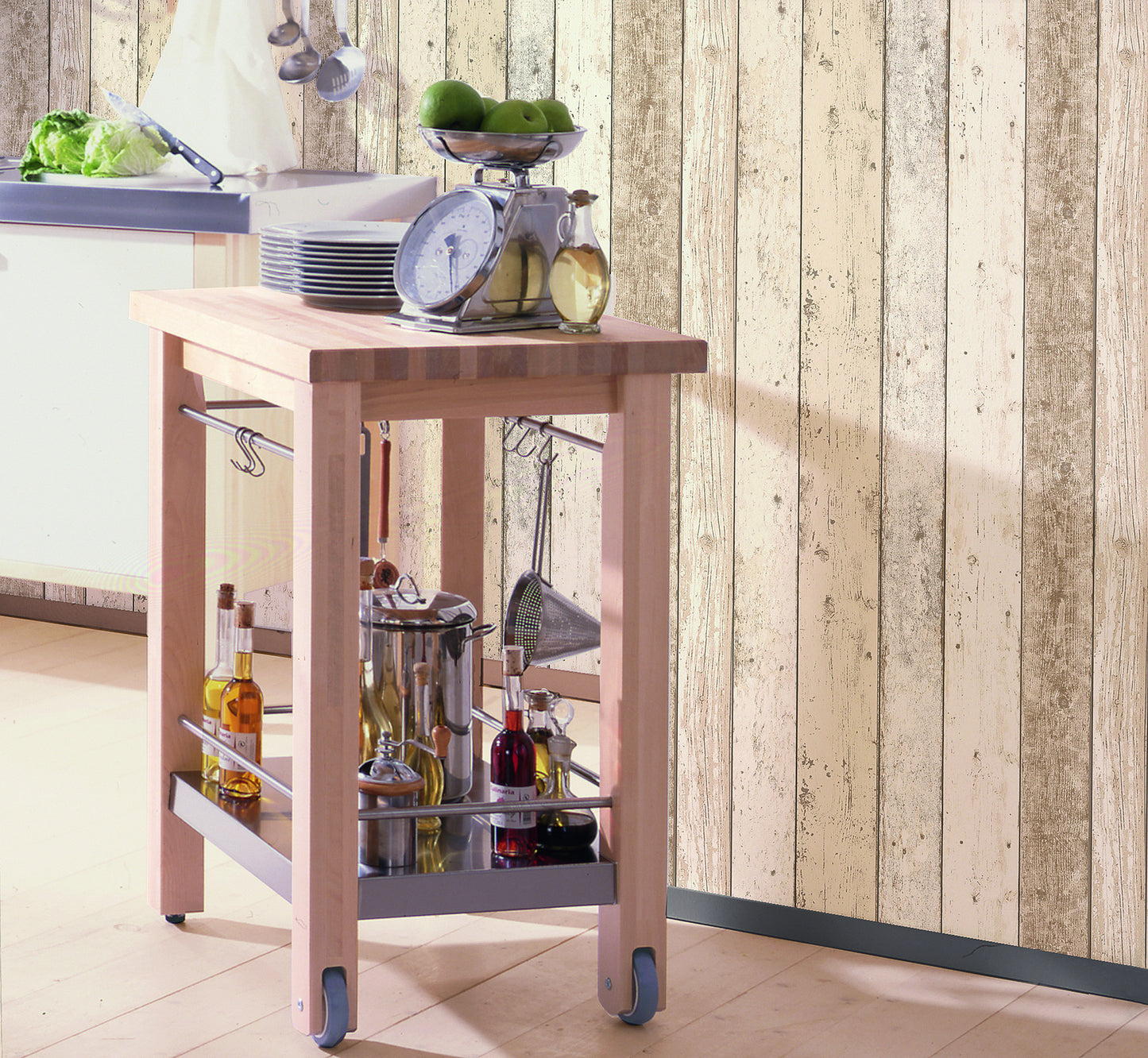 A.S. Création Holz Optik Vinyl Tapete Best of Wood`n Stone Beige Wandtapete