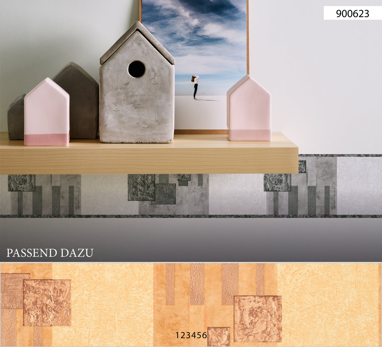 A.S. Création Moderne Vinyl Tapete Borte Bordüre Stick Ups Grau Wandtapete