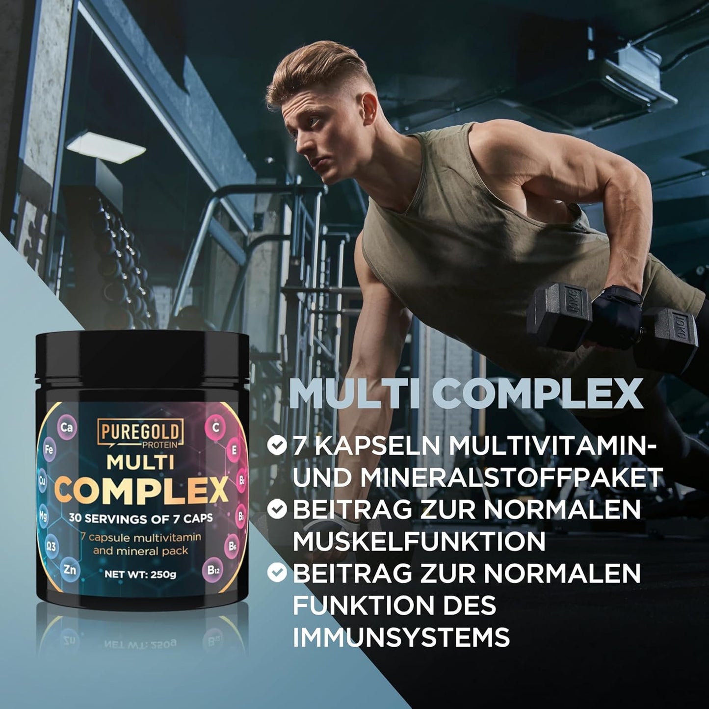 Pure Gold Protein Multi Complex 250g Vitamine C Nährstoffe Kapseln Mineralstoffe