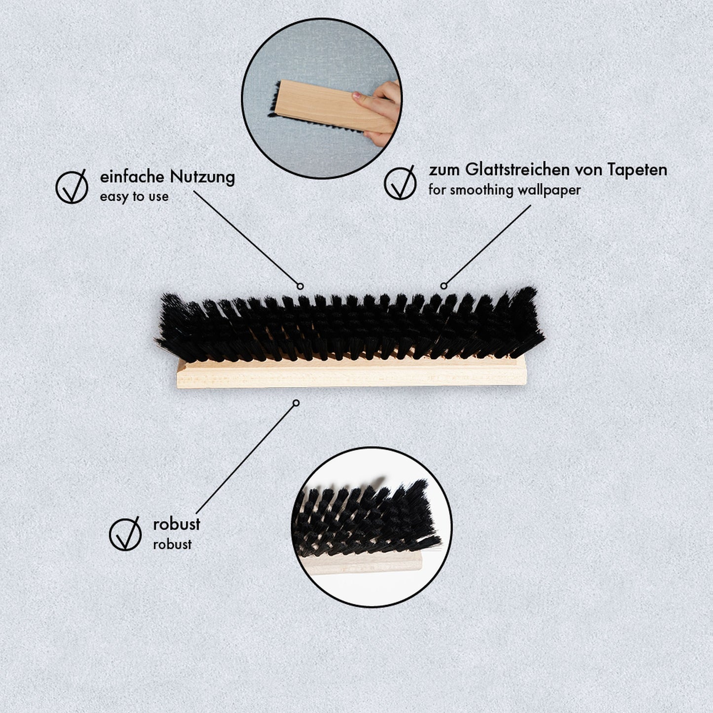 Tapezierbürste Tapezierwischer Tapetenbürste Wischer Maler Bürste 23,5 x 6 cm