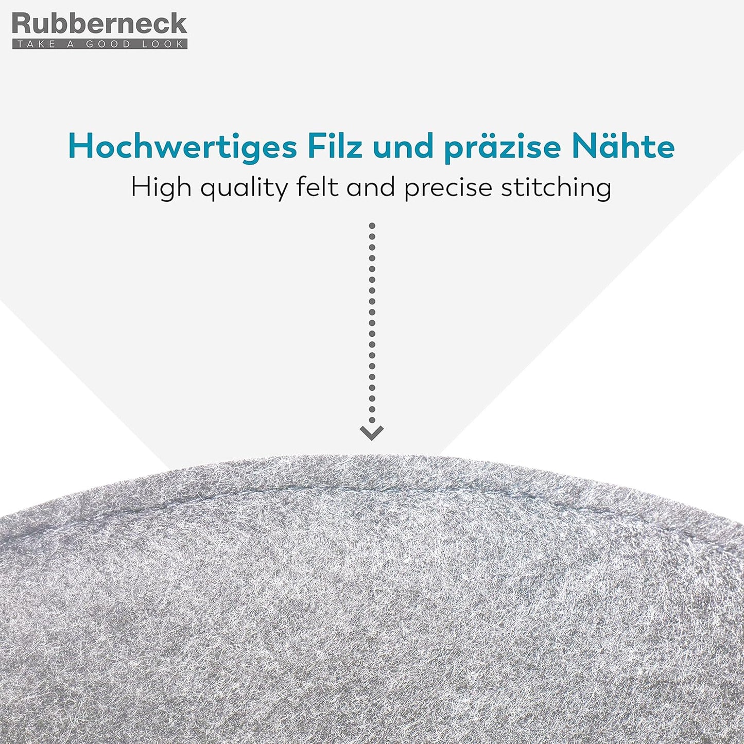 8x Rubberneck Filz Sitzkissen Stuhlkissen Filzkissen Kissen rund hellgrau