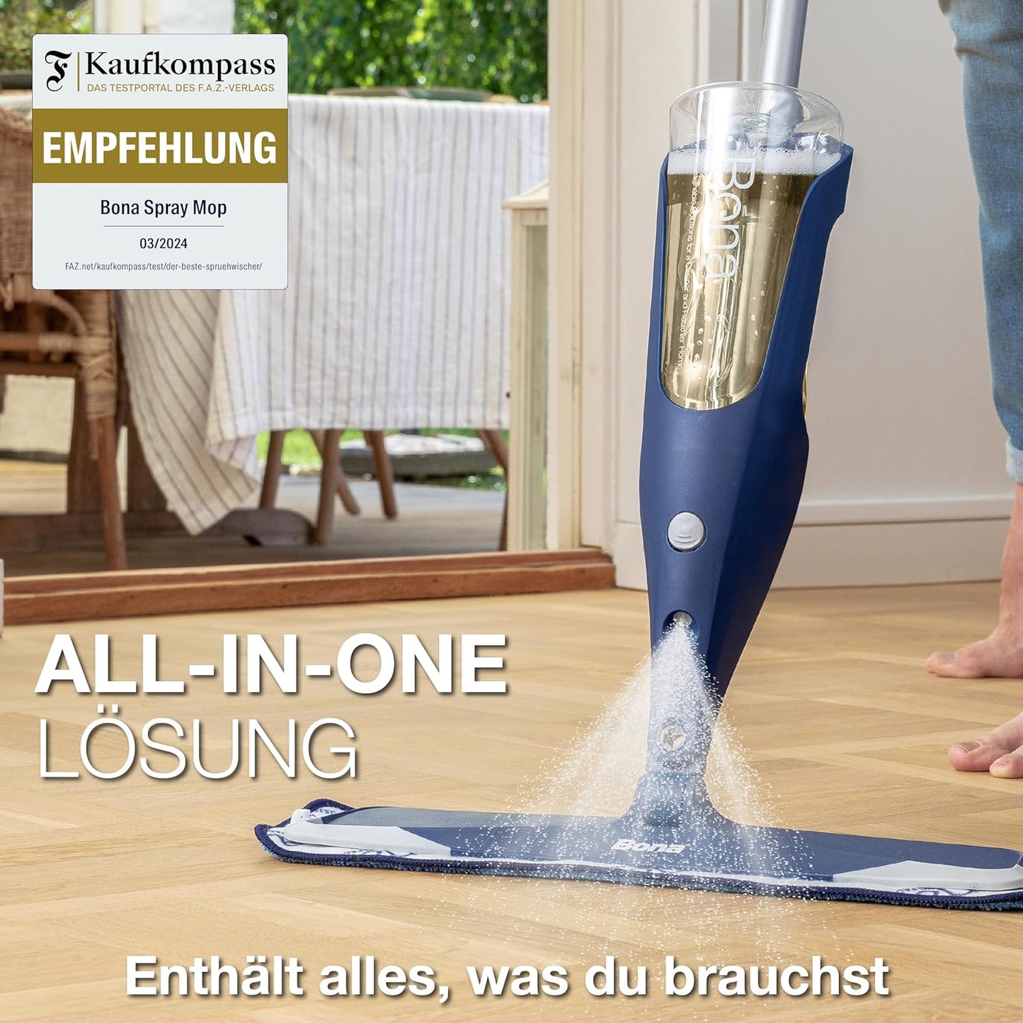 Bona Premium Sprüh Mop Holz Parkett Komplett Bodenwischer Sprühwischer Wischmop