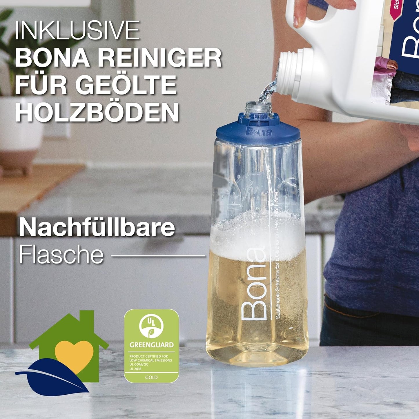 Bona Premium Sprüh Mop Holz Parkett Komplett Bodenwischer Sprühwischer Wischmop