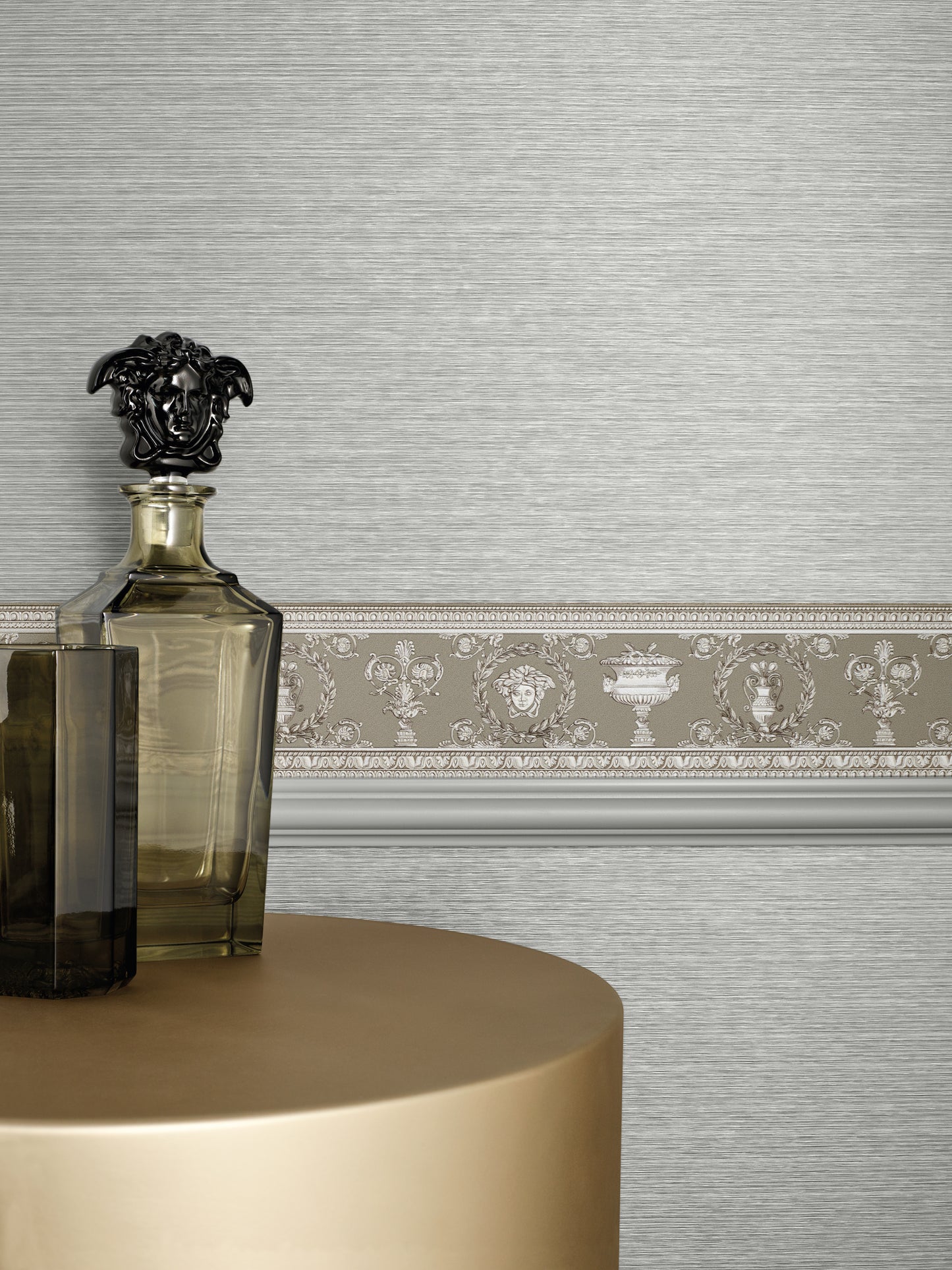 Versace Home Streifen Tapete Silber 935255 Luxus Vlies Designertapete Design
