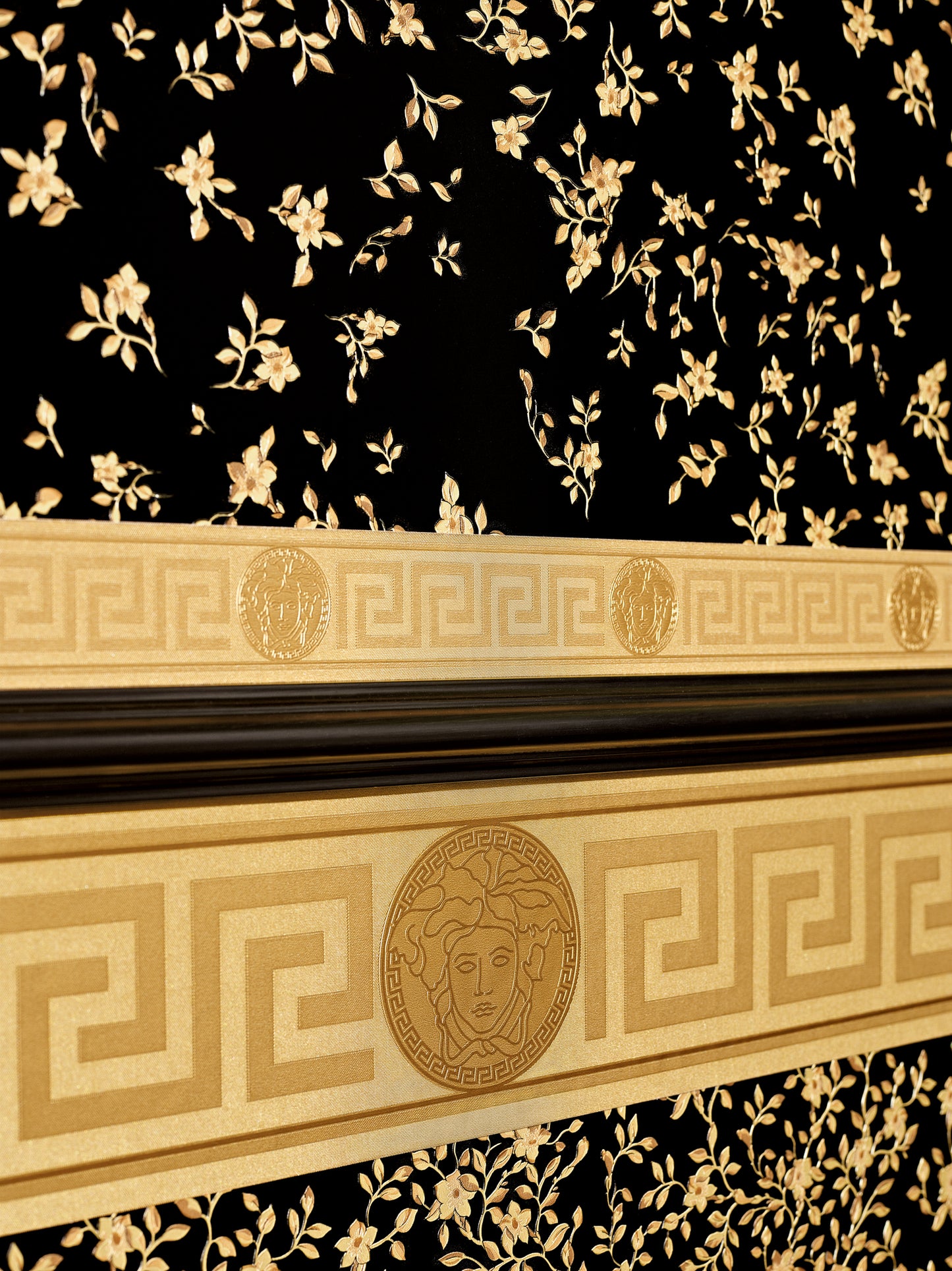 Versace Home Blumen Tapete Schwarz 935854 Luxus Vlies Designertapete Design