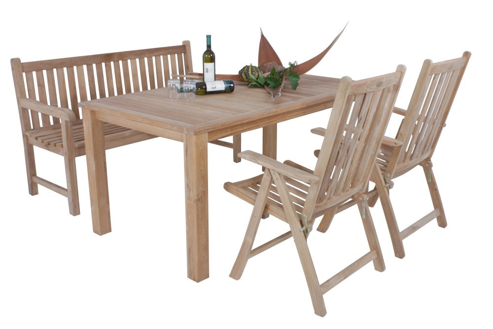 Garden Pleasure Teak Gartentisch Solo 160x90 Garten Holz Esstisch Tisch Möbel