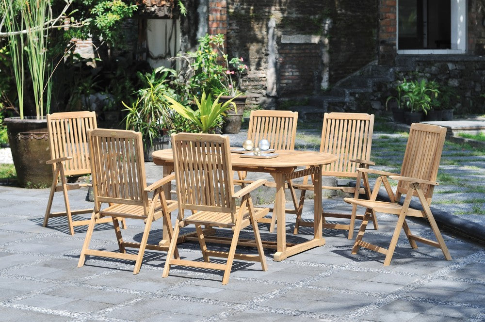 Garden Pleasure Teak Hochlehner Solo Holz Garten Stuhl Sessel Möbel klappbar