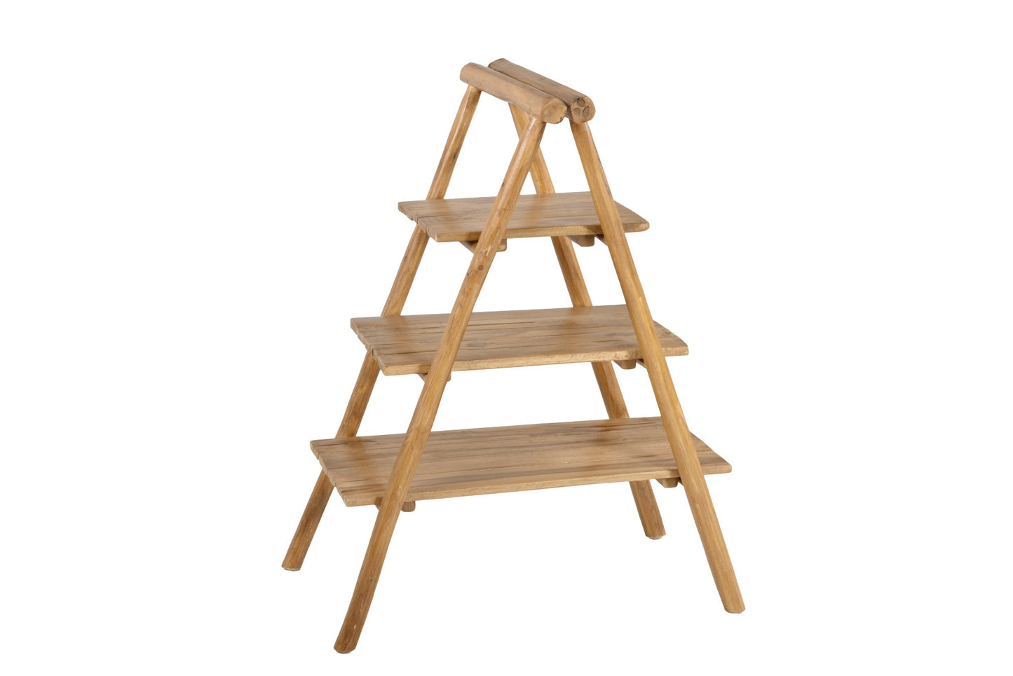 Regal FLORIS Teak Braun Holz Stufenregal Standregal Holzregal Raumtrenner massiv