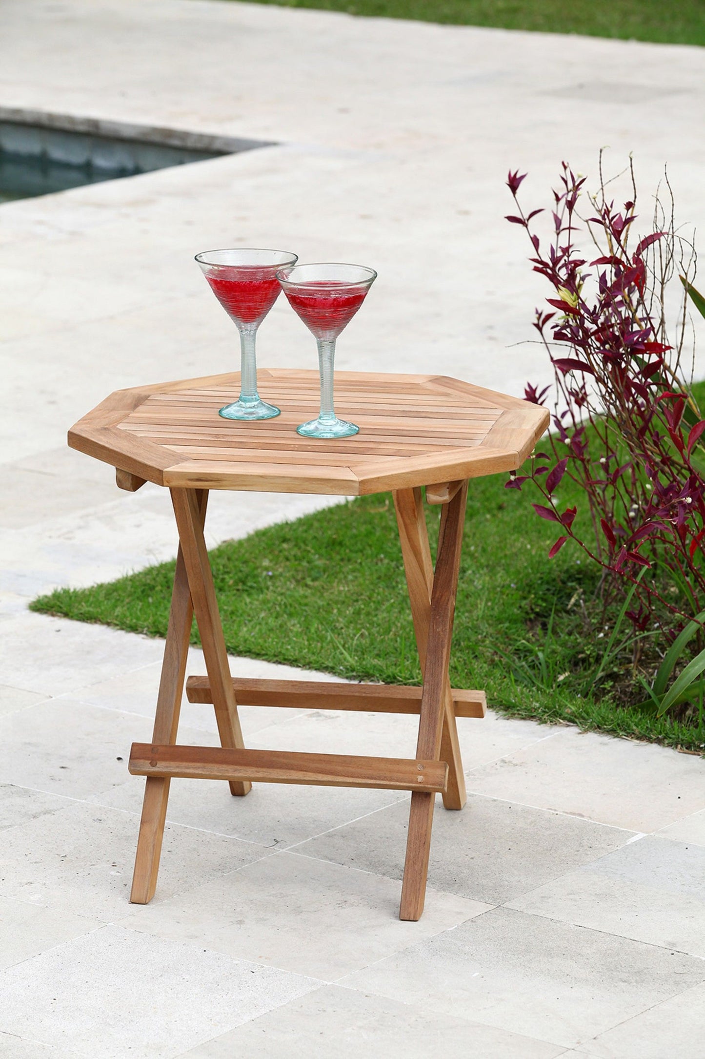 Teak Tisch LUANG achteckig Gartentisch Holztisch Holz Gartenmöbel Möbel Outdoor