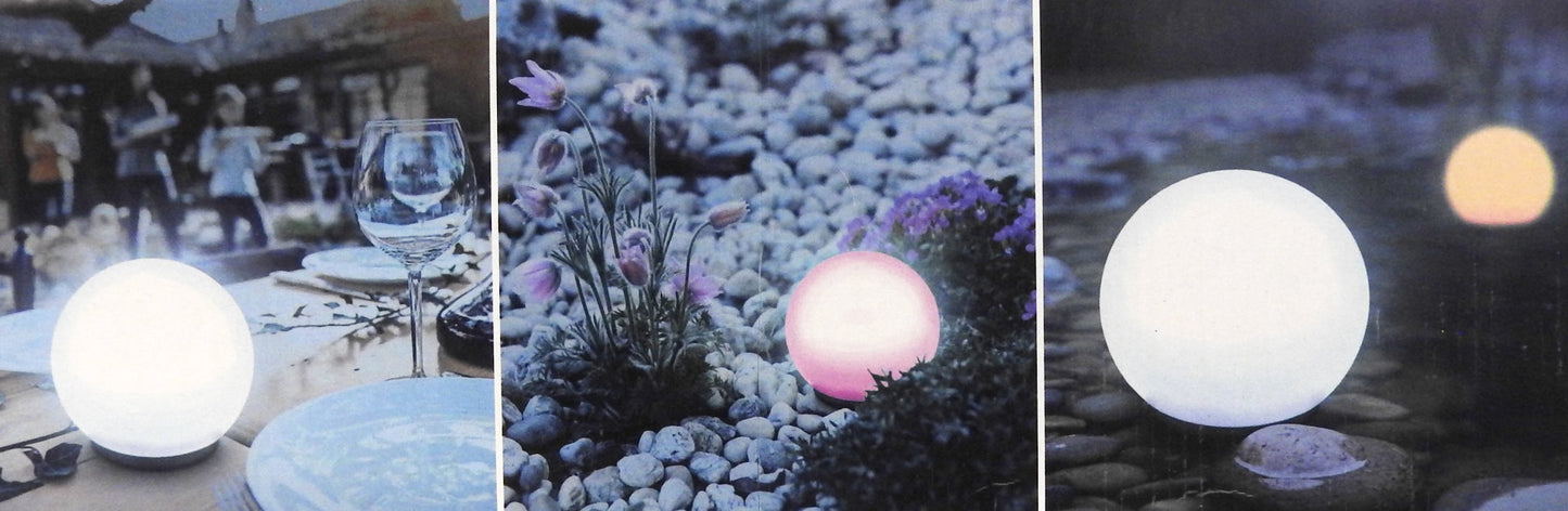 2x LED Gartenleuchte Garten Lampe Kugel Deko Gartenlampe rund Set Gartenkugel