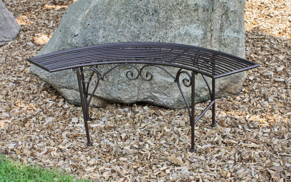 Garden Pleasure Eisen Bogenbank Sitzbank Parkbank Baumbank Edel Rost Optik Bank