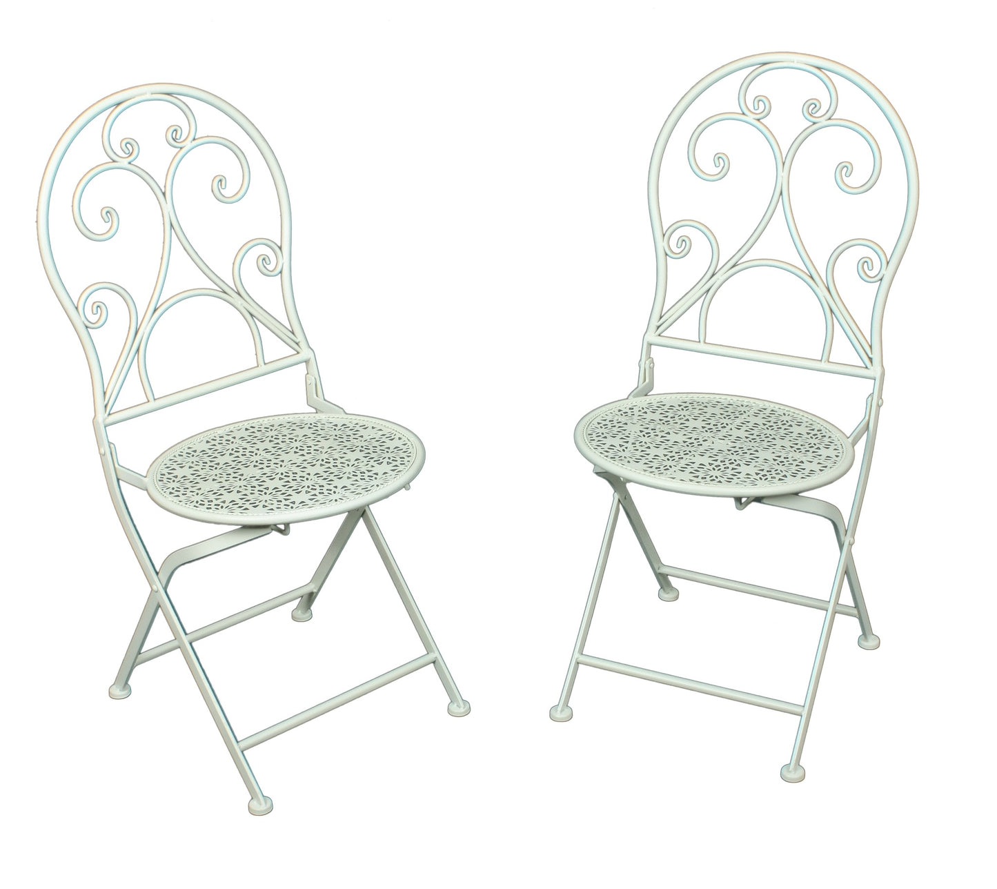 2er Set Metall Klappstuhl Balkon Stuhl Stühle Garten Balkon Vintage Landhaus