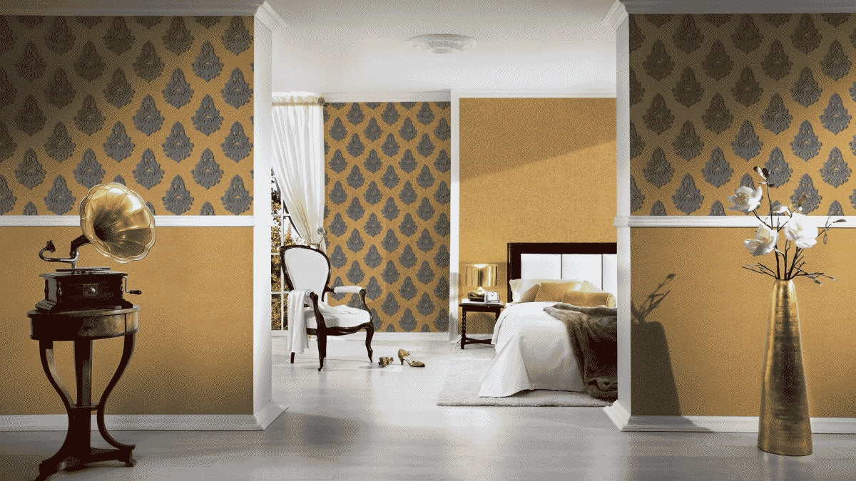 A.S. Création Unitapete Uni einfarbig Gelb 959823 Tapete Nobile Wandtapete