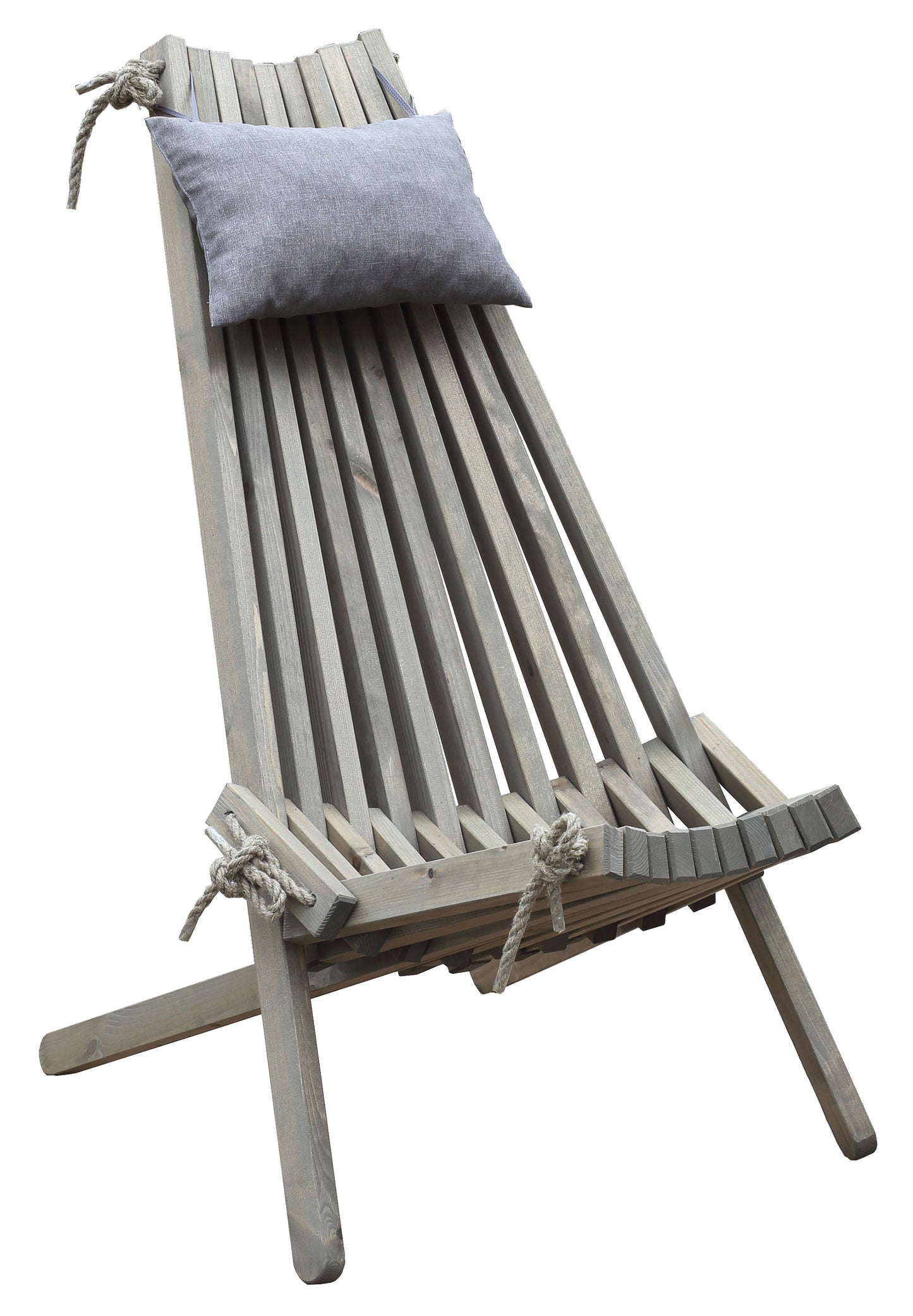 Design Garten Sessel Relaxsessel FALUN Kiefer grau Lounge Holz Garten Outdoor