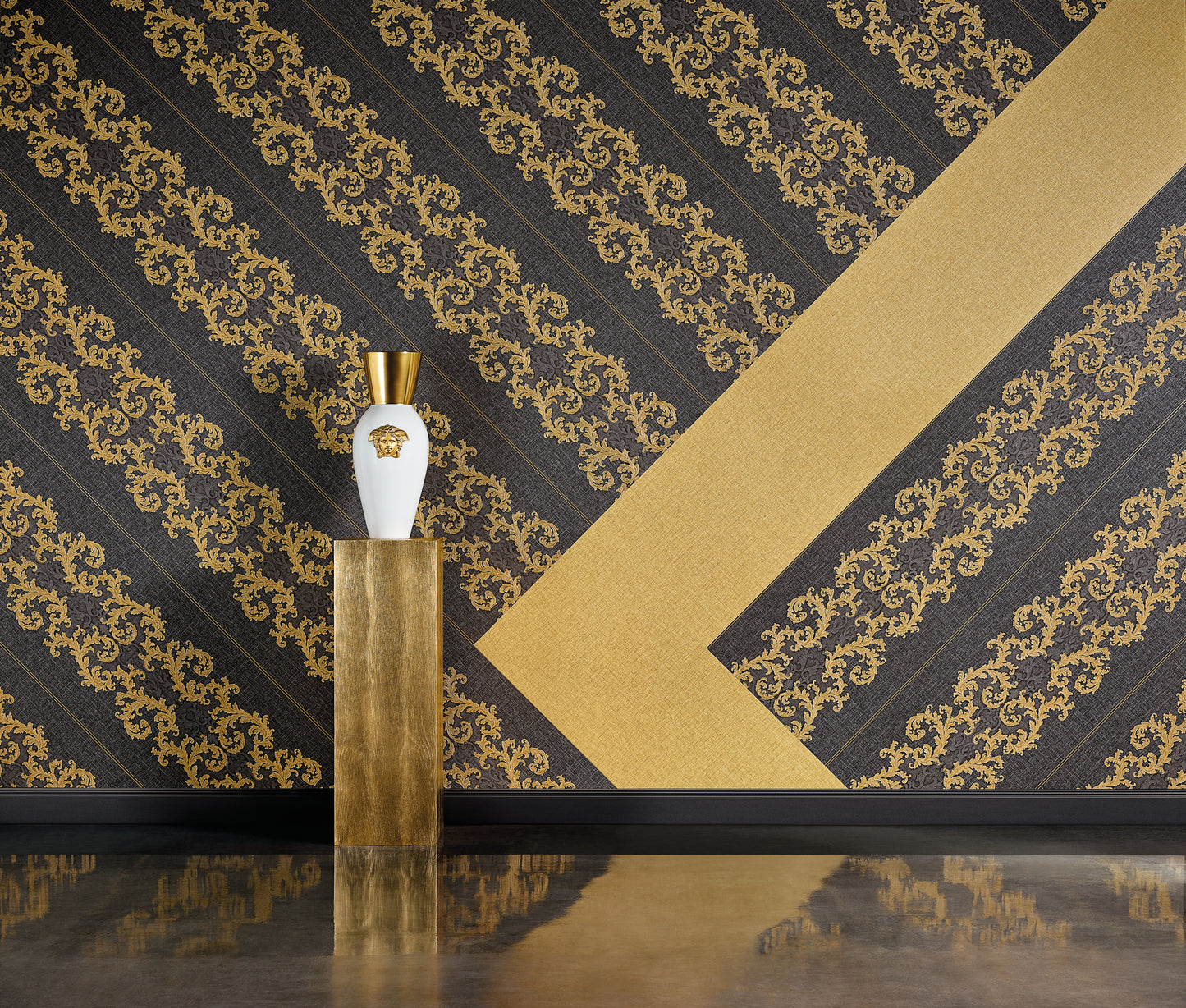 Versace Home Unitapete Gelb 962334 Luxus Vlies Designertapete Tapete Design